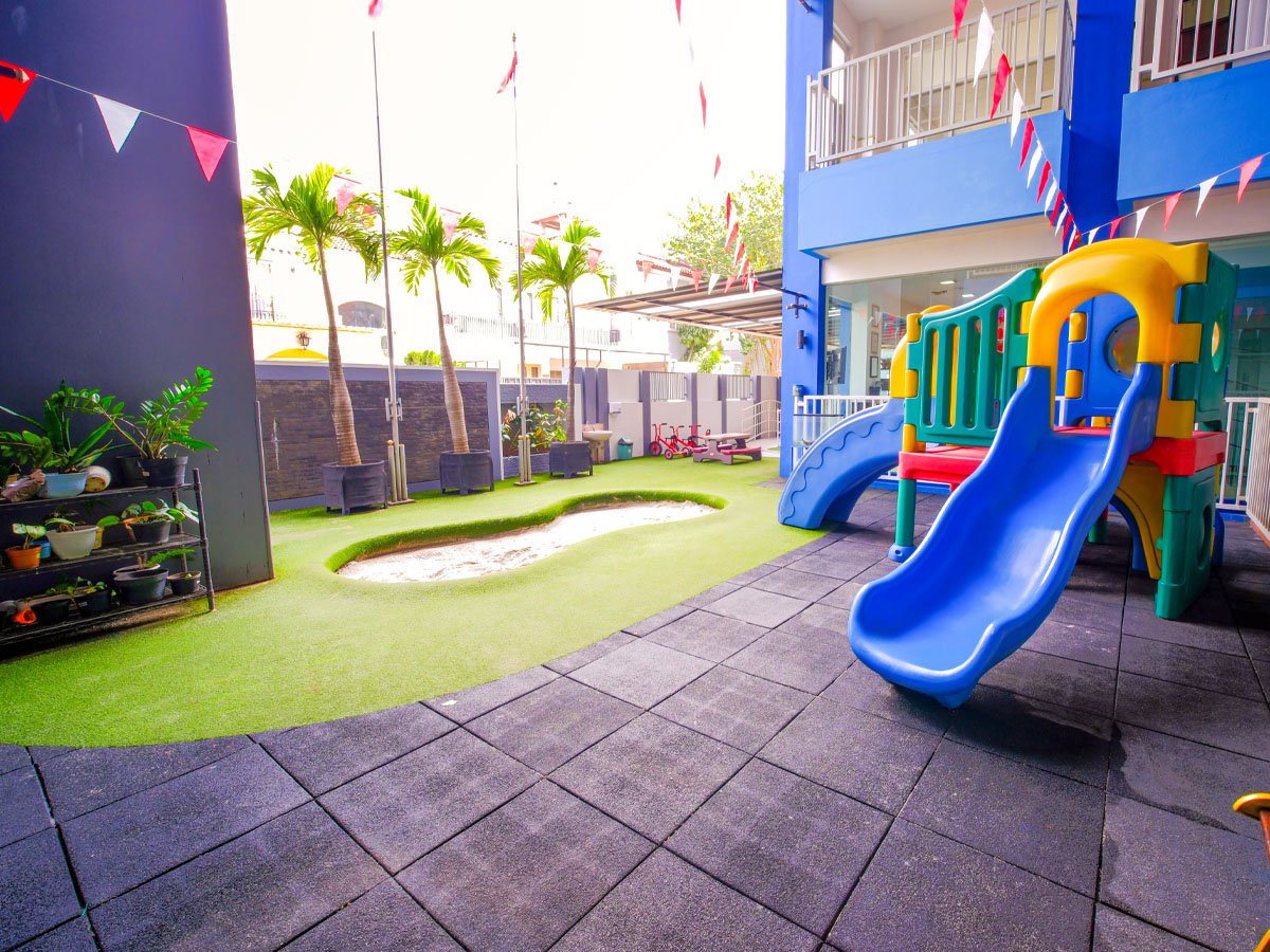 Outdoor children's playground inside Kids Center Intercon